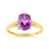 Bague or 750 2 tons améthyste et diamant