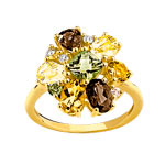 Bague or 750 pierre fine et diamant