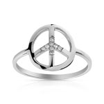 Bague or 750 blanc diamant