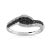 Bague or 750 blanc diamant noir