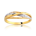 Bague or 750 2 tons diamant