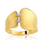 Bague or 750 2 tons diamant
