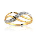 Bague or 750 2 tons diamant