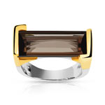 Bague 2 ors 750 quartz fum&eacute;