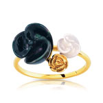 Bague or 750 jaune nacre