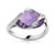 Bague or 750 blanc améthyste et diamant