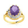 Bague or 750 2 tons améthyste et diamant