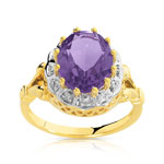 Bague or 750 2 tons am&eacute;thyste et diamant