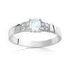 Bague or 750 blanc aigue-marine et diamant