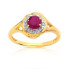 Bague or 750 2 tons rubis et diamant