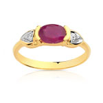 Bague or 750 2 tons rubis et diamant