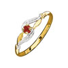Bague or 750 2 tons rubis