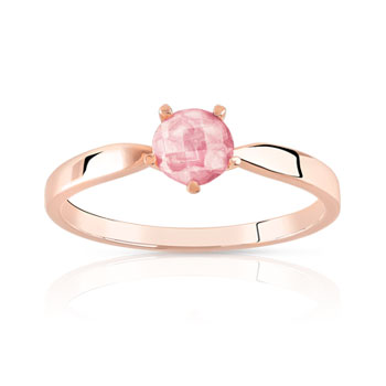Bague plaqué or rose rhodochrosite