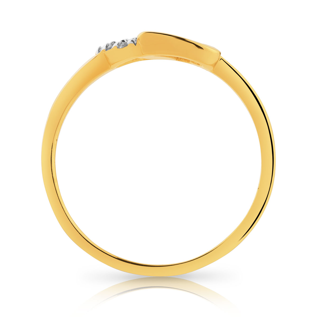 Bague plaqué or 2 tons zirconia - vue V2