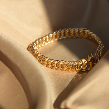 Bracelet plaqué or maille américaine 21 cm