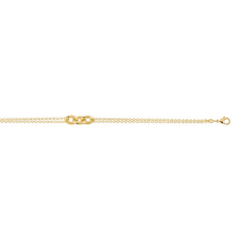 Bracelet plaqué or trois anneaux entrelacés 19 cm