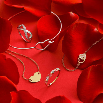 Bracelet plaqué or coeurs entrelacés zirconias 18 cm