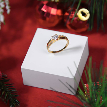 Bague plaqué or zirconias
