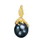 Pendentif or 750 jaune perle de culture de Tahiti