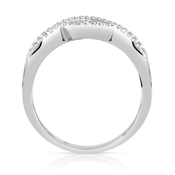 Bague or 750 blanc diamant