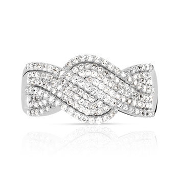 Bague or 750 blanc diamant