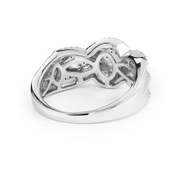 Bague or 750 blanc diamant