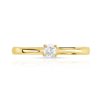 Solitaire or 750 jaune diamant 0,1 carat
