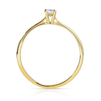 Solitaire or 750 jaune diamant 0,15 carat