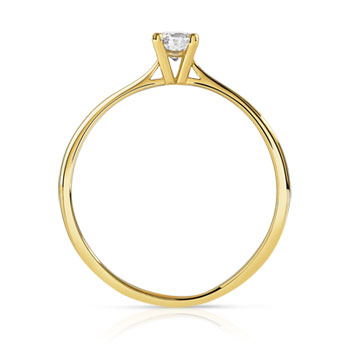 Solitaire or 750 jaune diamant 0,2 carat