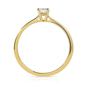 Solitaire or 750 jaune diamant 0,25 carat