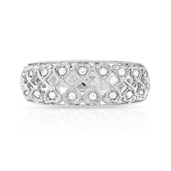 Bague or 750 blanc diamant