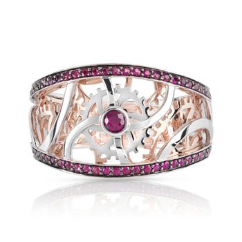 Bague Vesontio 2 ors 750 rubis 0,5 carat