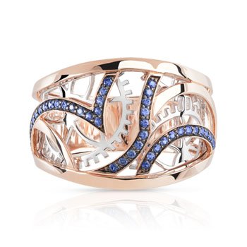 Bague Vesontio 2 ors 750 saphirs 0,20 carat
