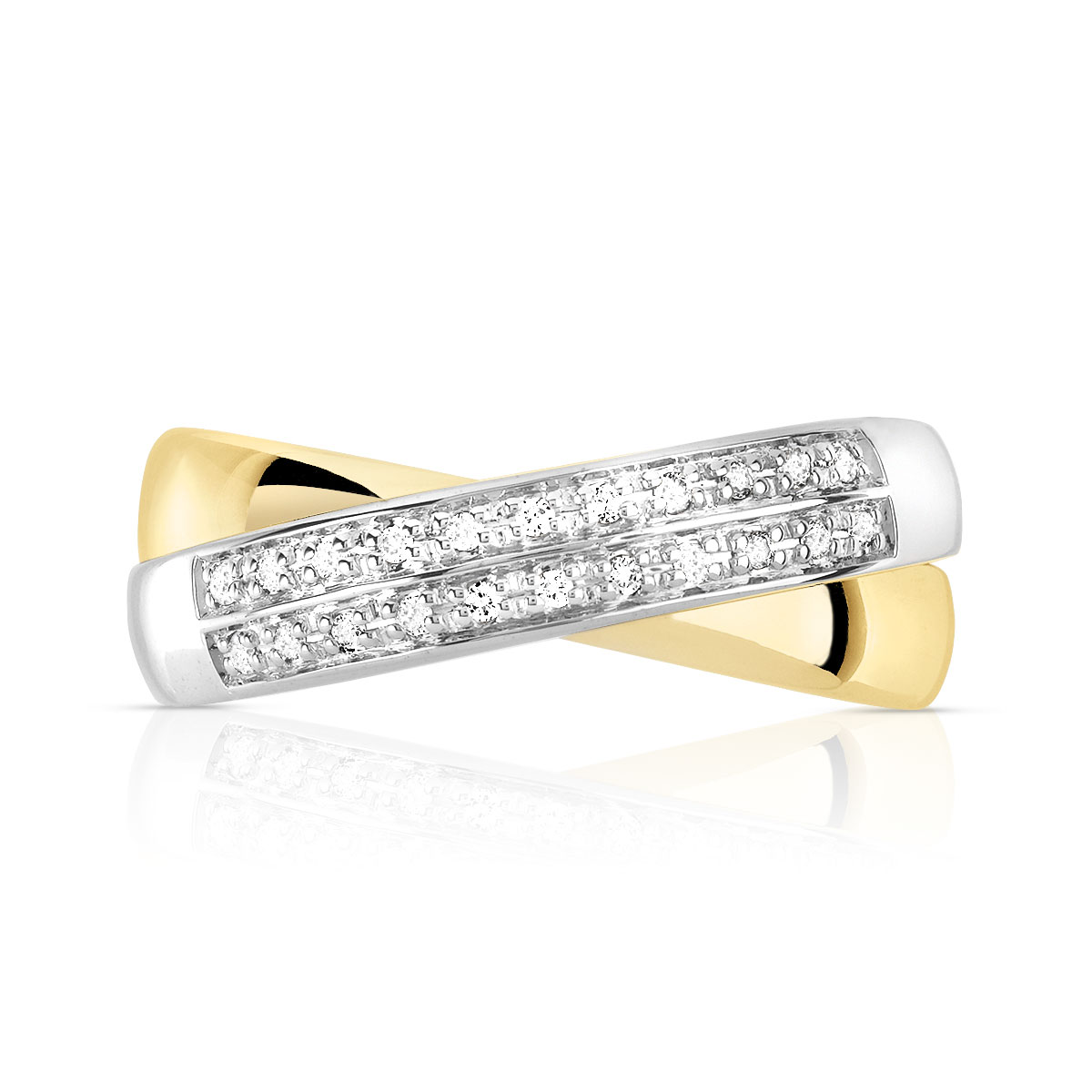 Bague 2 ors 750 diamant - vue 3