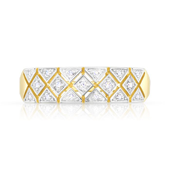 Bague or 750 2 tons diamants
