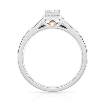 Bague et alliance 1/2 tour 2 ors 750 diamant