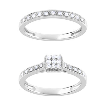 Bague et alliance 1/2 tour 2 ors 750 diamant