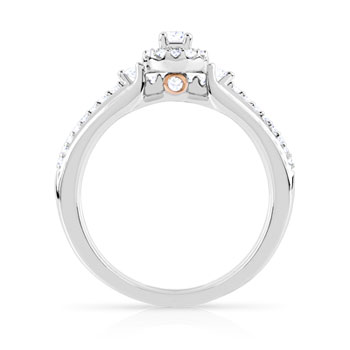 Bague et alliance 1/2 tours 2 ors 750 diamant
