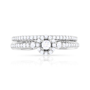 Bague et alliance 1/2 tours 2 ors 750 diamant