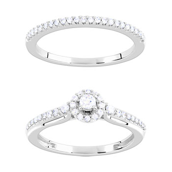 Bague et alliance 1/2 tours 2 ors 750 diamant