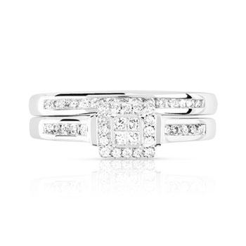 Bague et alliance 1/2 tours 2 ors 750 diamant