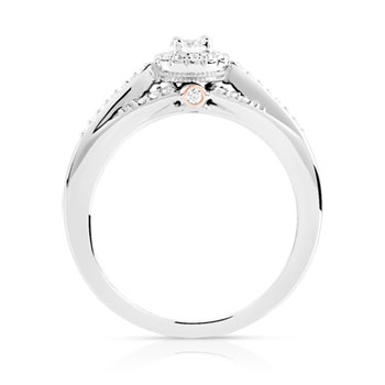 Bague et alliance 1/2 tour 2 ors 750 diamant