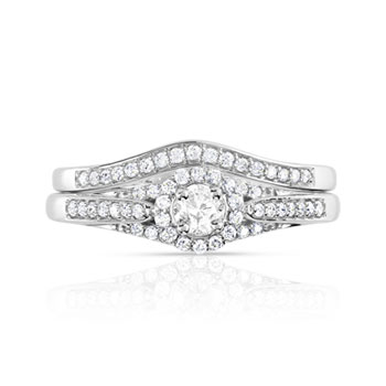 Bague et alliance 1/2 tour 2 ors 750 diamant