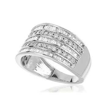 Bague or 750 blanc diamants 0,5 carat