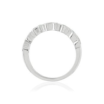 Bague or blanc 750 émeraude diamant