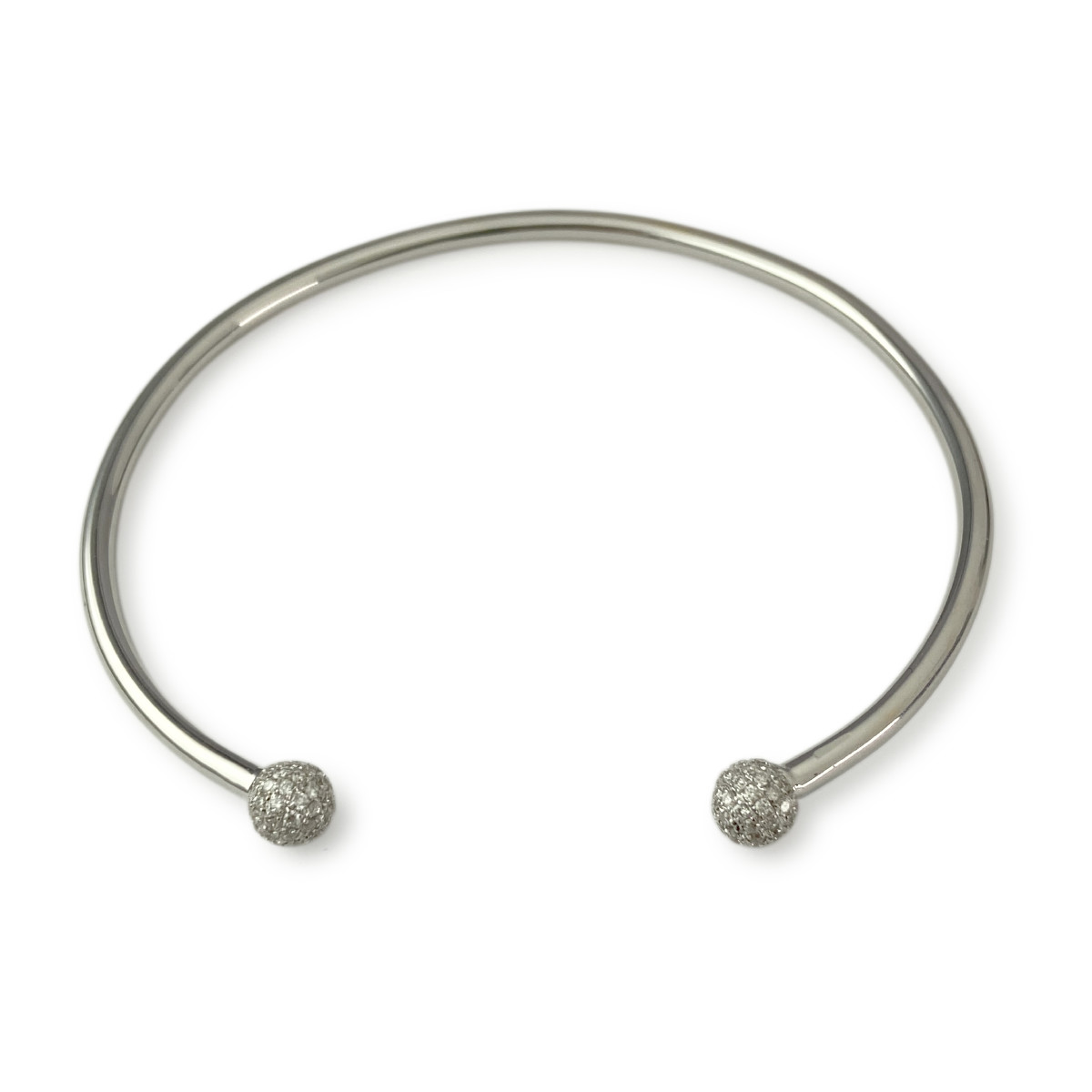 Bracelet rigide or 750 blanc diamant