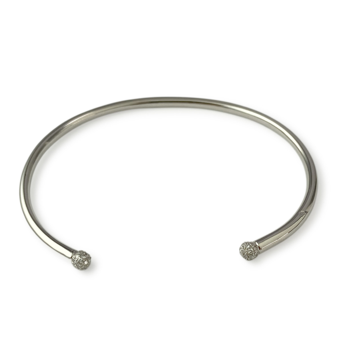 Bracelet rigide or 750 blanc diamant