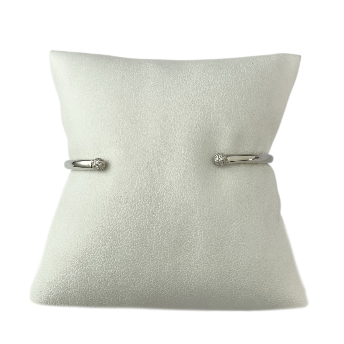 Bracelet rigide or 750 blanc diamant - vue 2
