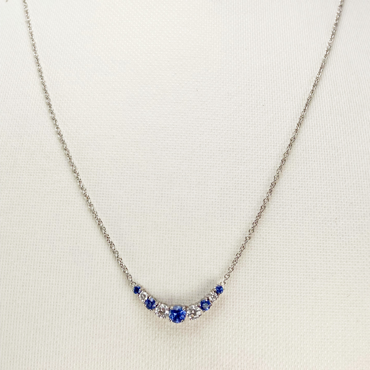 Collier or 750 jaune saphir et diamant - vue 2