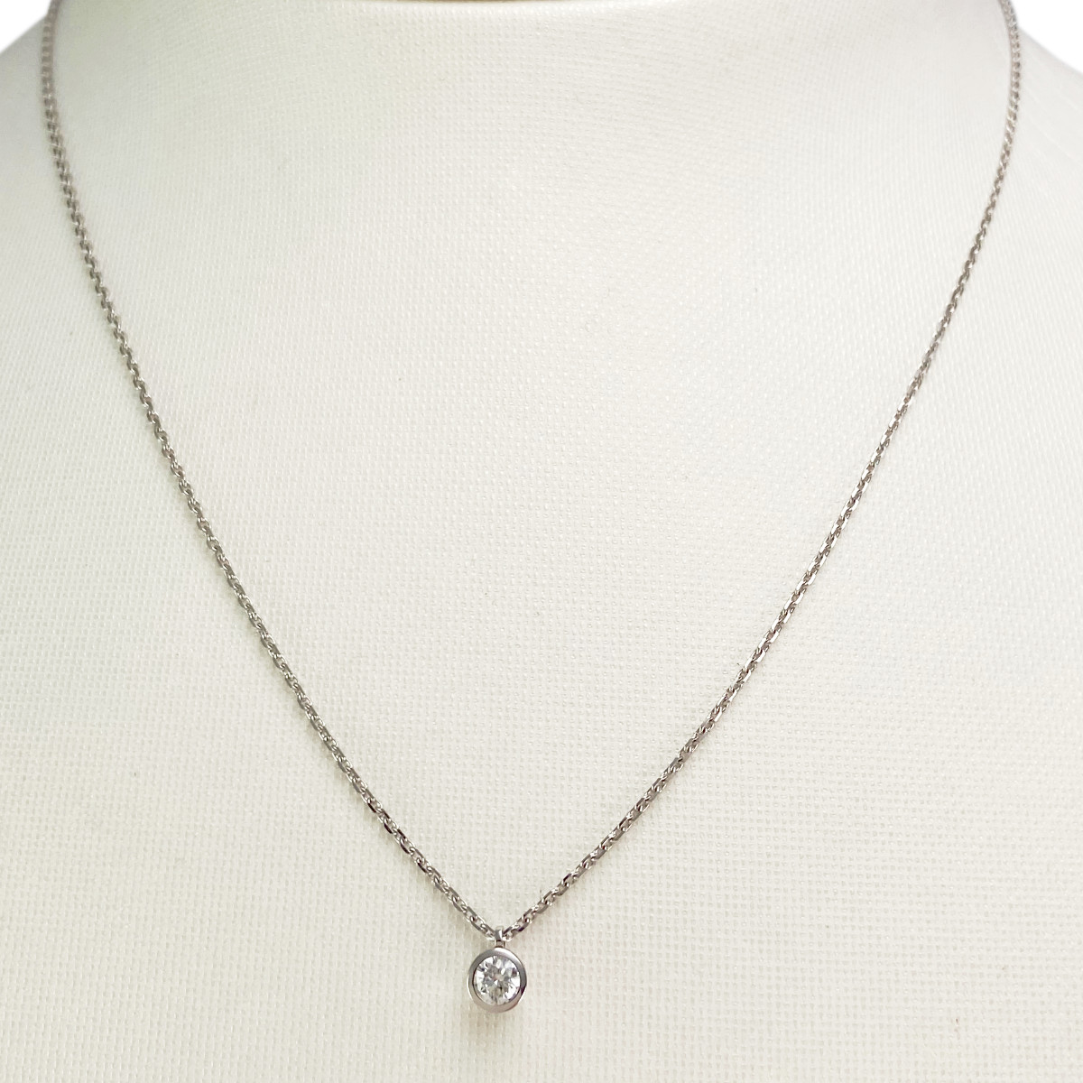 Collier or 750 blanc diamant - vue 2